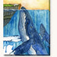 Whales And Girl paint by numbers kit on stretched canvas