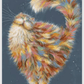 Whimsical Fluffy Cat of Many Colors - Artistry By Numbers
