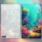 Whimsical Ocean World paint by numbers kit, before and after