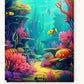 Whimsical Ocean World paint by numbers kit on stretched canvas