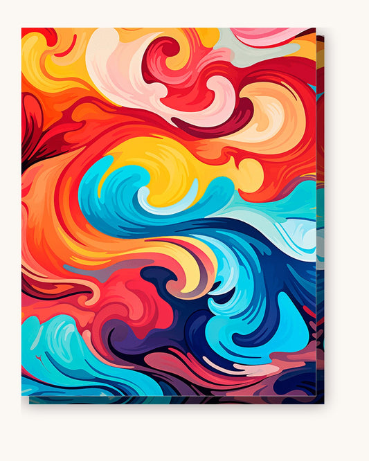 Whirling Vision paint by numbers kit on stretched canvas