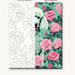 White Poodle with Pink Roses numbered canvas next to the finished painting