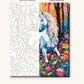 White Unicorn among Wildflowers numbered canvas next to the finished painting