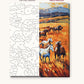 Wild Horses on the Golden Prairie numbered canvas next to the finished painting