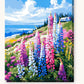 Wildflower Coastal Bluff paint by numbers kit on stretched canvas