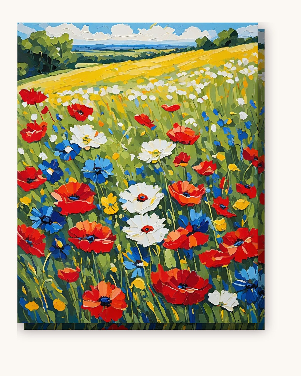 Wildflower Meadow paint by numbers kit on stretched canvas