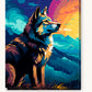 Wildland Wolf paint by numbers kit on stretched canvas