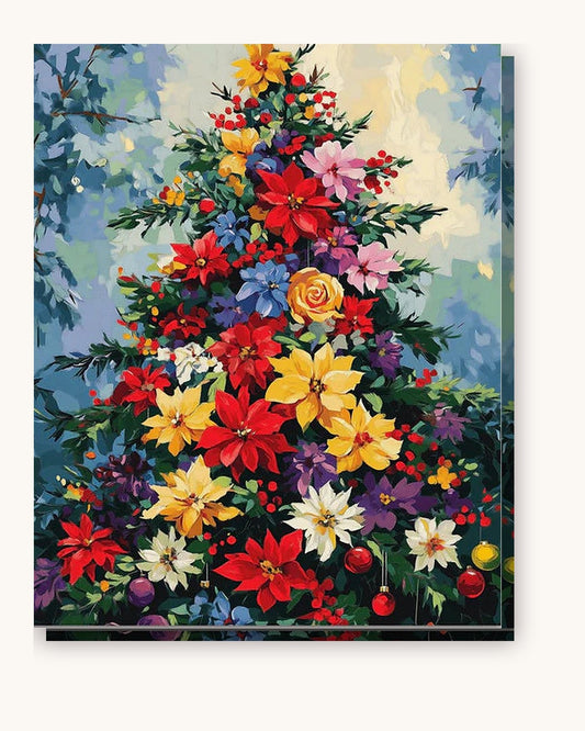 Winter Florals paint by numbers kit on stretched canvas