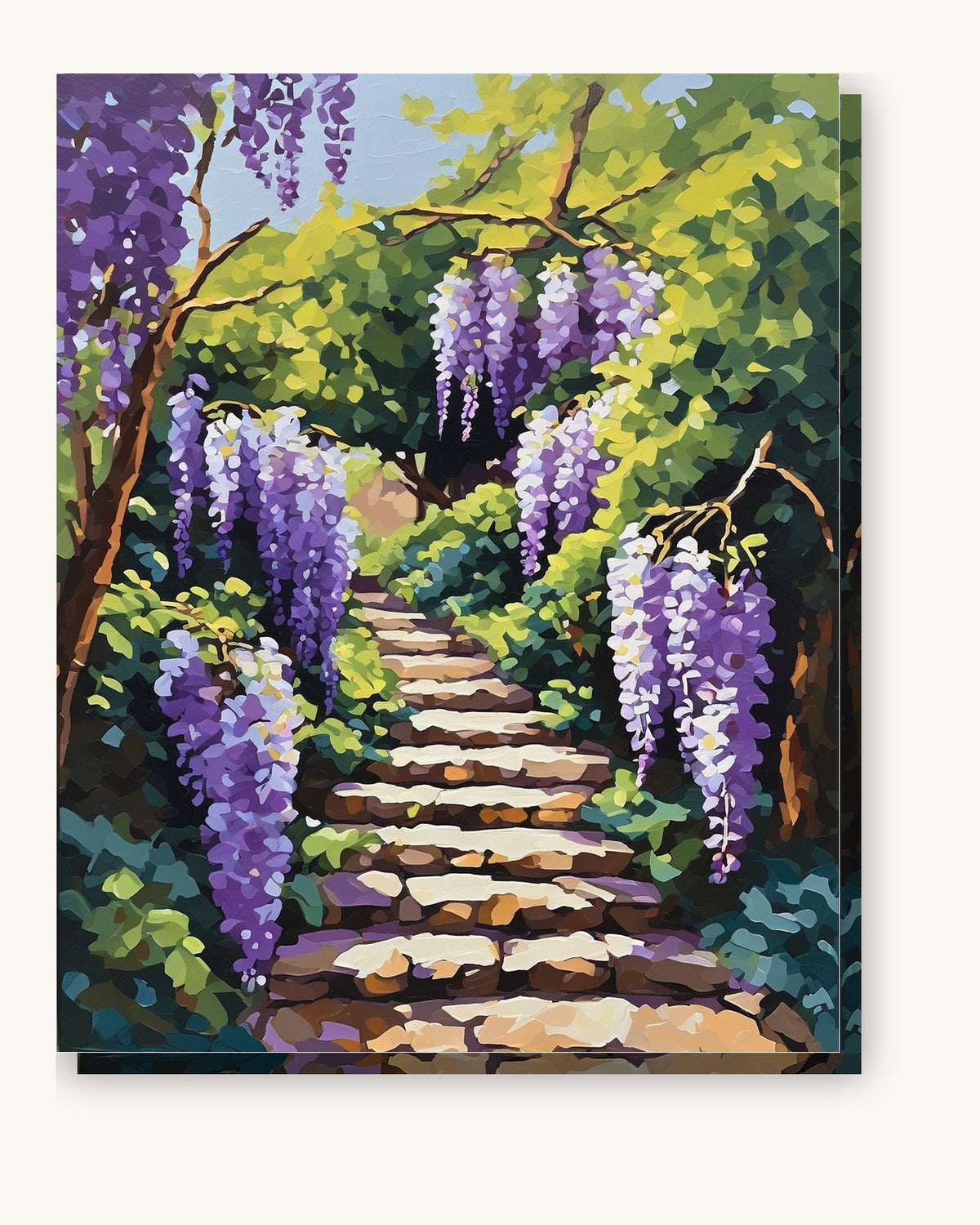 Wisteria Stone Steps paint by numbers kit on stretched canvas