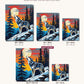 Wolf Howling at the Moon canvas sizes from 12 x 12 to 23.5 x 23.5 inches