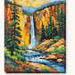 Yellowstone Canyon Waterfall paint by numbers kit on stretched canvas