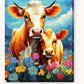 Young Cow paint by numbers kit on stretched canvas