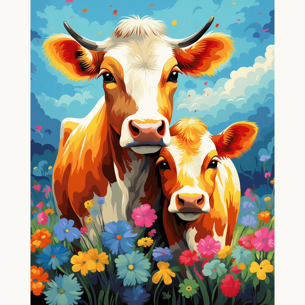 Young Cow Premium Collection Canvas Art Kit