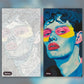 Young Face paint by numbers kit, before and after