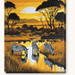 Zebras at the Watering Hole paint by numbers kit on stretched canvas