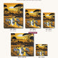 Zebras at the Watering Hole canvas sizes from 12 x 12 to 23.5 x 23.5 inches