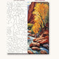 Zion Canyon River in Autumn numbered canvas next to the finished painting